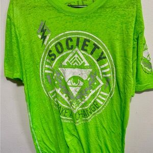 Society Neon Green Graphic Tee